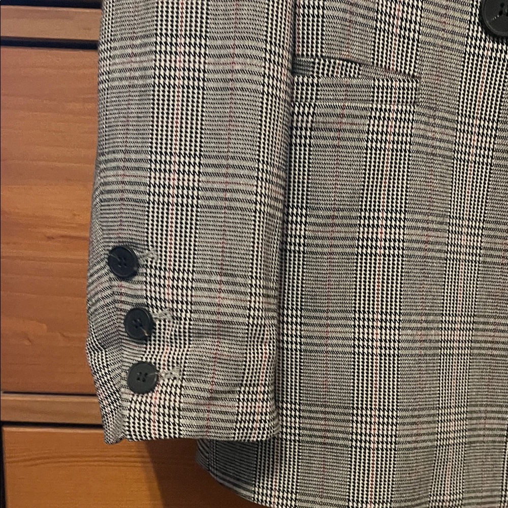 Lucy Paris double button grey plaid contemporary tailored Blazer XS NWT - Picture 5 of 15